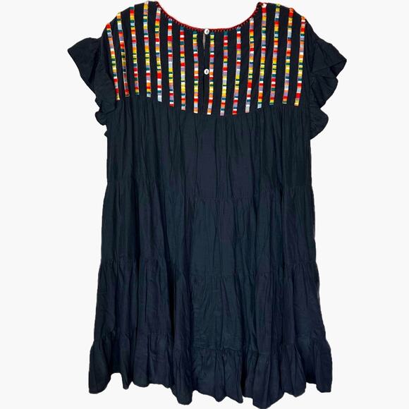 Boho Embroidered Short Sleeve Tiered Flare Dress - Picture 8 of 8